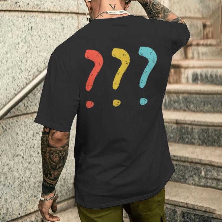 Vintage Question Mark T-Shirt mit Rückendruck Geschenke für Ihn