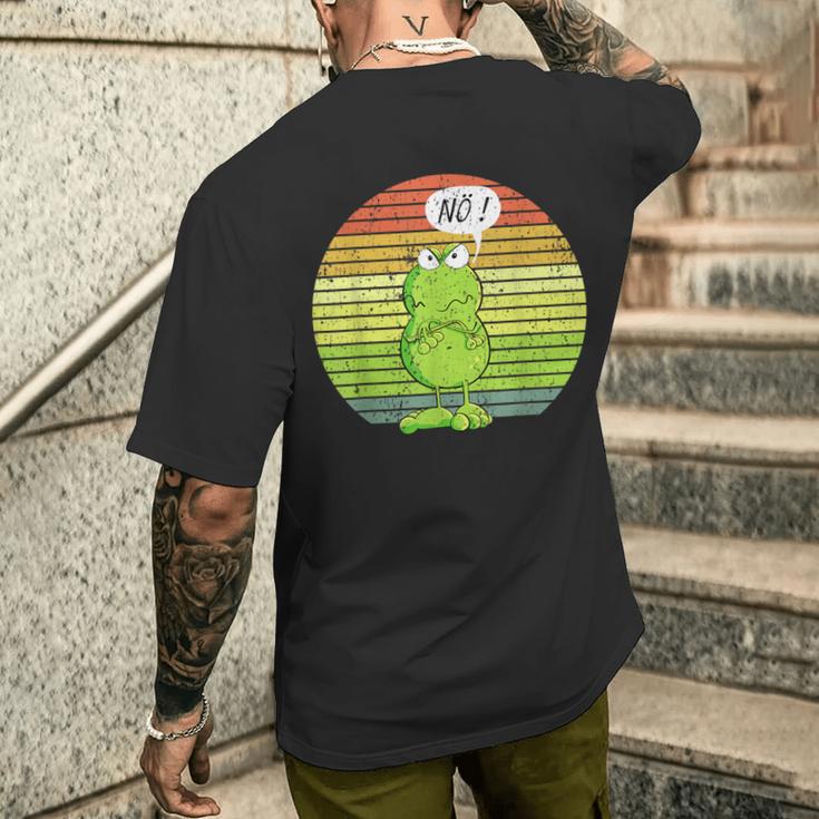 Vintage Statement Frog I Nö Fun I No Retro T-Shirt mit Rückendruck Geschenke für Ihn