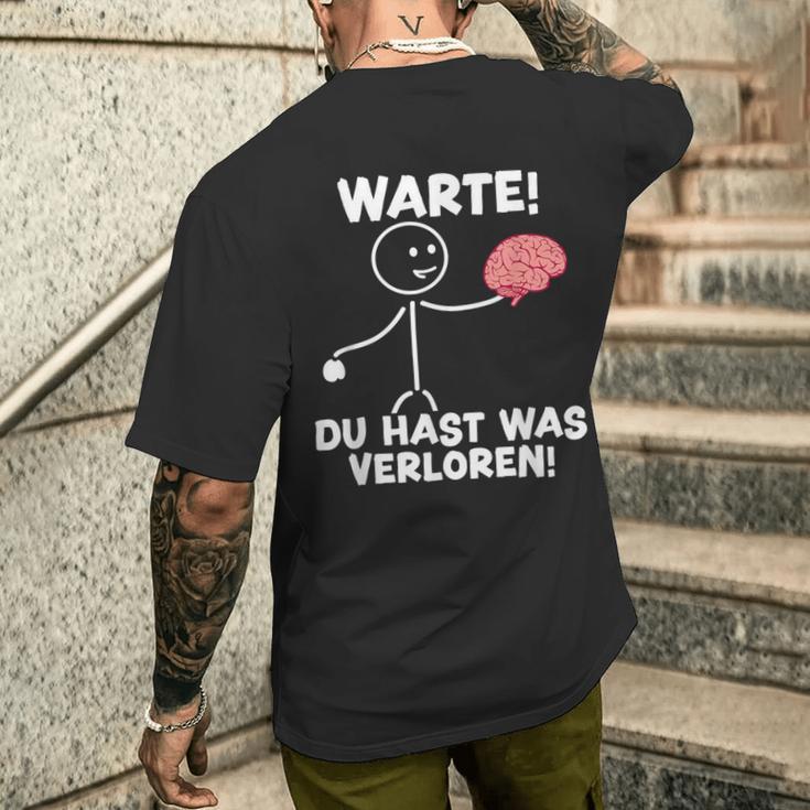 Warte Du Hast Waserloren Lustiger Spruch T-Shirt mit Rückendruck Geschenke für Ihn