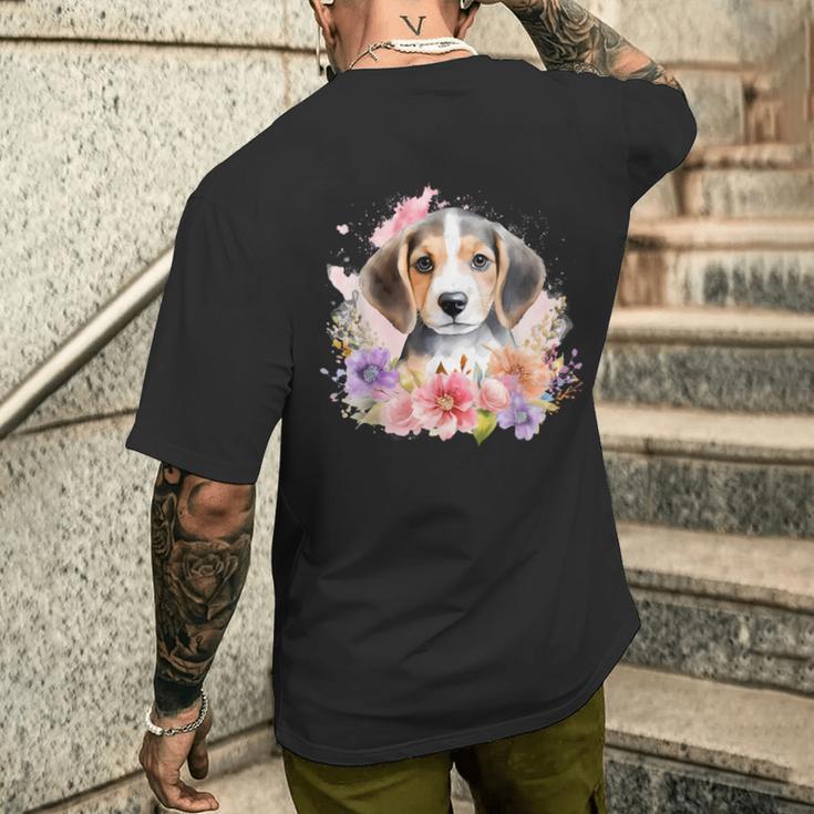 Watercolor Beagle T-Shirt mit Rückendruck Geschenke für Ihn