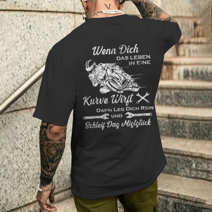 Wenn Dich Das Leben In Ein Kurve Throw T-Shirt mit Rückendruck Geschenke für Ihn