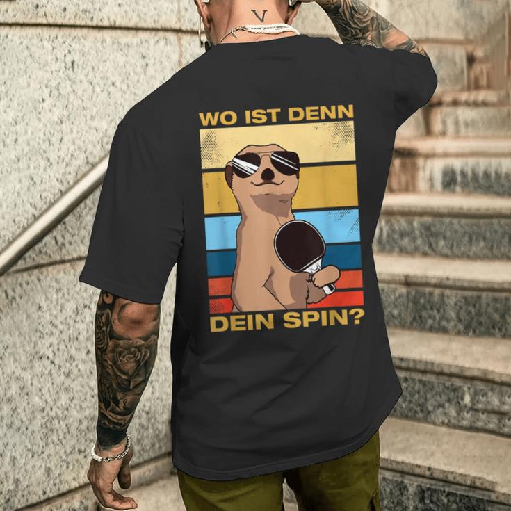 Where's Dein Spin Table Tennis Table Tennis Player T-Shirt mit Rückendruck Geschenke für Ihn