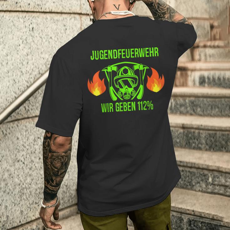 Wir Geben 112 Jugendfeuerwehr T-Shirt mit Rückendruck Geschenke für Ihn