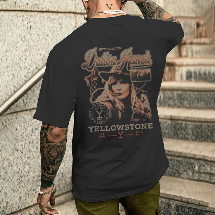 Yellowstone Iconic Beth Dutton Distressed Big Chest Poster T-Shirt mit Rückendruck Geschenke für Ihn