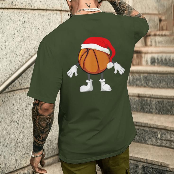 Basketball Christmas Santa Basketball Santa T-Shirt mit Rückendruck Geschenke für Ihn