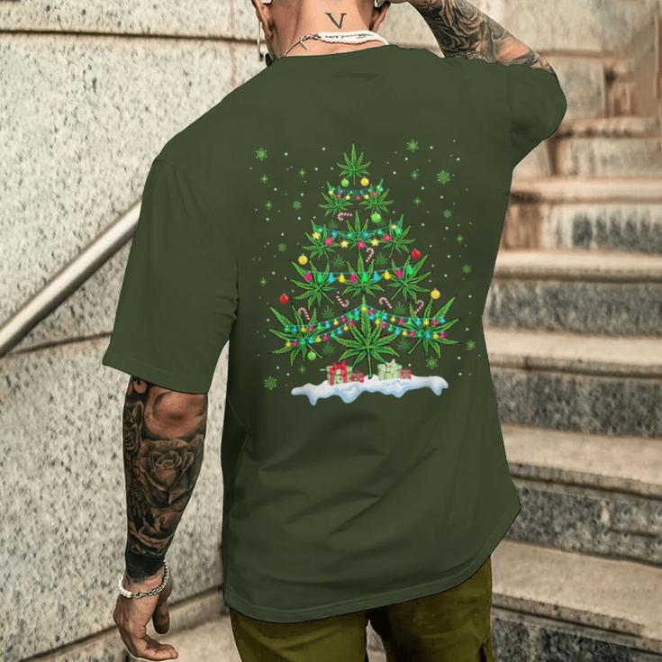 Cannabis Christmas Tree Marijuana T-Shirt mit Rückendruck Geschenke für Ihn