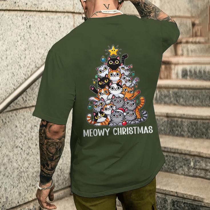 Cat Christmas Cat Christmas T-Shirt mit Rückendruck Geschenke für Ihn