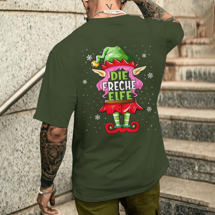 Cheeky Elf Outfit Christmas Family Christmas T-Shirt mit Rückendruck Geschenke für Ihn