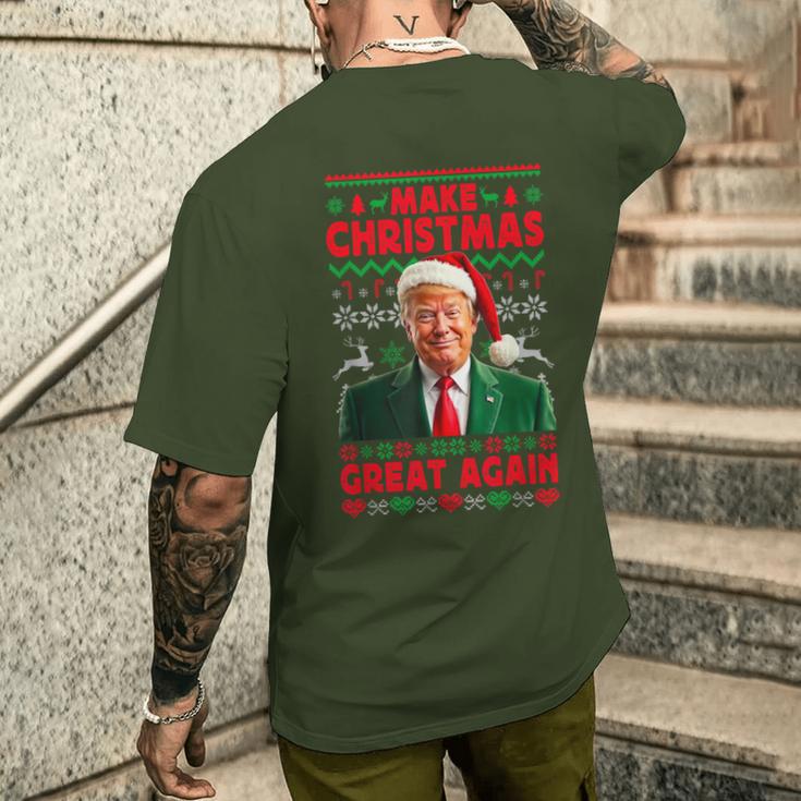 Make Christmas Great Again Santa Trump Christmas Ugly T-Shirt mit Rückendruck Geschenke für Ihn