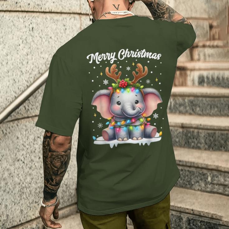 Christmas Outfit Christmas Jumper Elephant Christmas T-Shirt mit Rückendruck Geschenke für Ihn