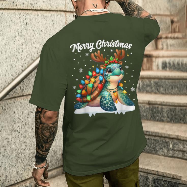 Christmas Outfit Christmas Jumper Turtle Christmas T-Shirt mit Rückendruck Geschenke für Ihn