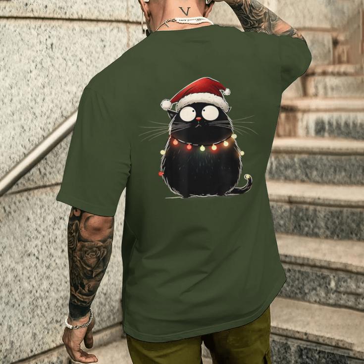 Christmas Tree Christmas Cat Christmas T-Shirt mit Rückendruck Geschenke für Ihn