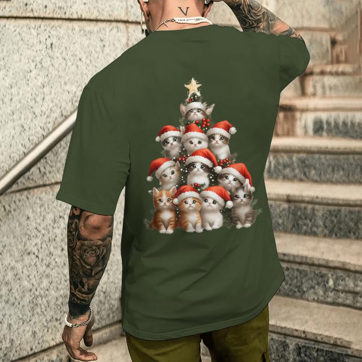 Christmas Tree Christmas Cats Christmas T-Shirt mit Rückendruck Geschenke für Ihn