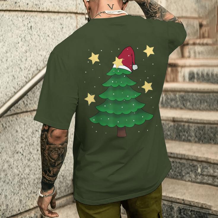 Christmas Tree Fir Christmas Children Christmas Stars Snow T-Shirt mit Rückendruck Geschenke für Ihn