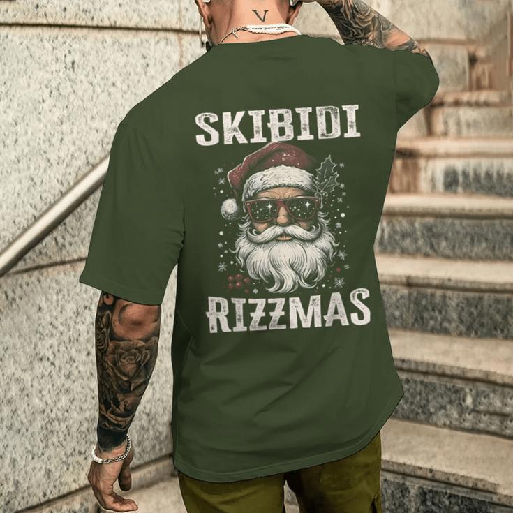 Cool Santa Claus With Sunglasses Skibidi Rizzmas T-Shirt mit Rückendruck Geschenke für Ihn