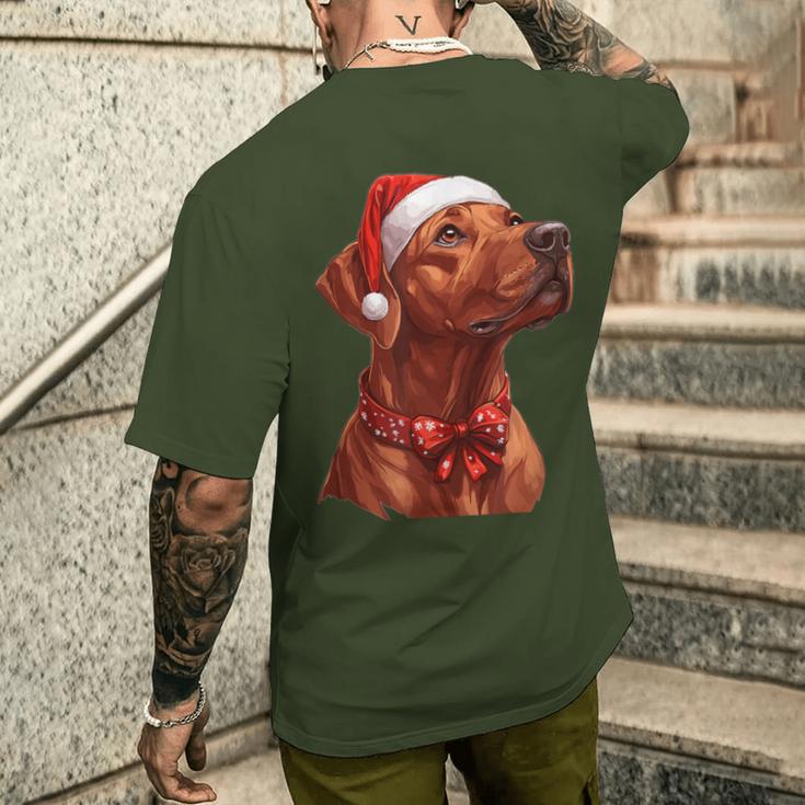 Cute Rhodesian Ridgeback Dog Christmas Merry X-Mas Graphic T-Shirt mit Rückendruck Geschenke für Ihn