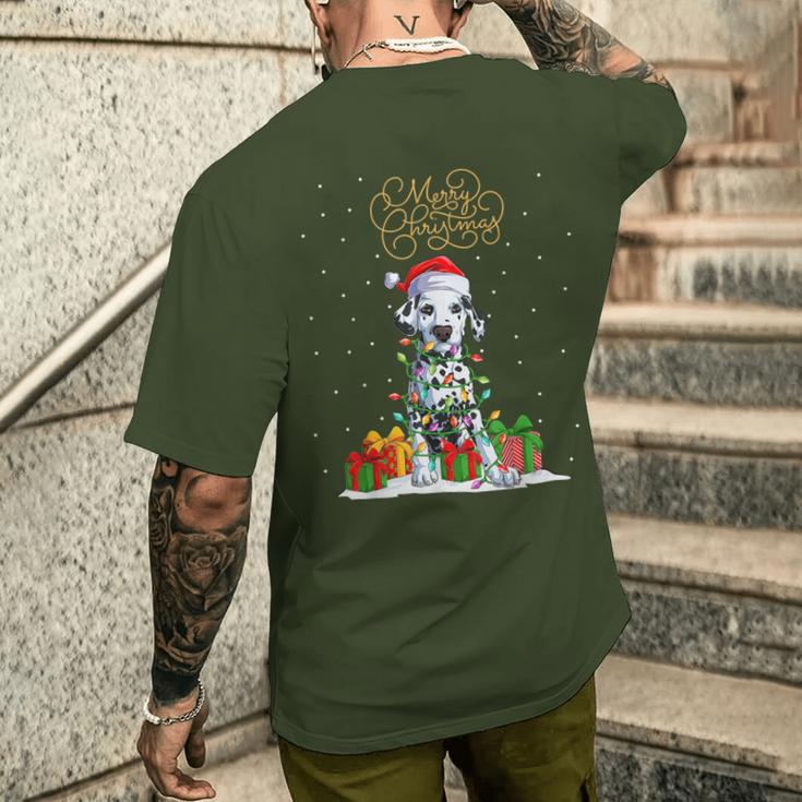 Dalmatian Merry Christmas Xmas Christmas Dalmatian T-Shirt mit Rückendruck Geschenke für Ihn