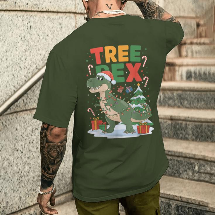 Dinosaur Christmas Jumper Xmas Tree Rex Pyjama T-Shirt mit Rückendruck Geschenke für Ihn