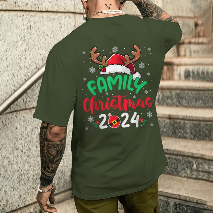 Family Christmas 2024 Santa Reindeer Matching Family Group T-Shirt mit Rückendruck Geschenke für Ihn