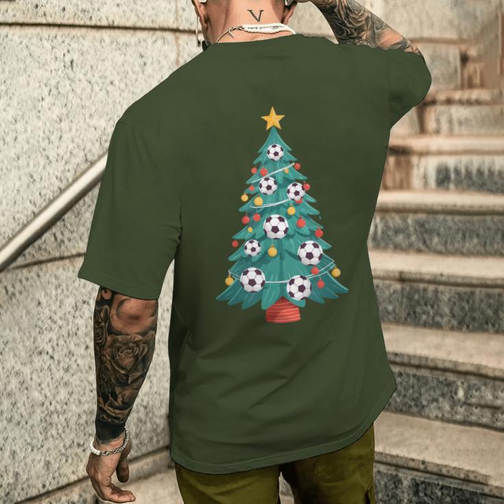 Football Christmas Tree Outfit For The Holidays T-Shirt mit Rückendruck Geschenke für Ihn