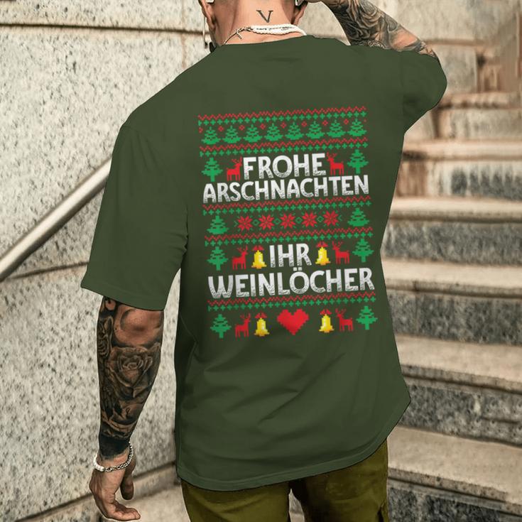 Frohe Arschnachten Ihr Weinlöcher Costume Christmas T-Shirt mit Rückendruck Geschenke für Ihn