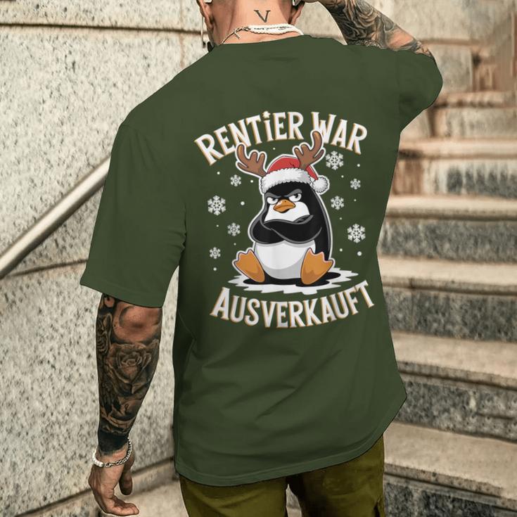 Christmas Penguin Reindeer Was Out Sold Out T-Shirt mit Rückendruck Geschenke für Ihn