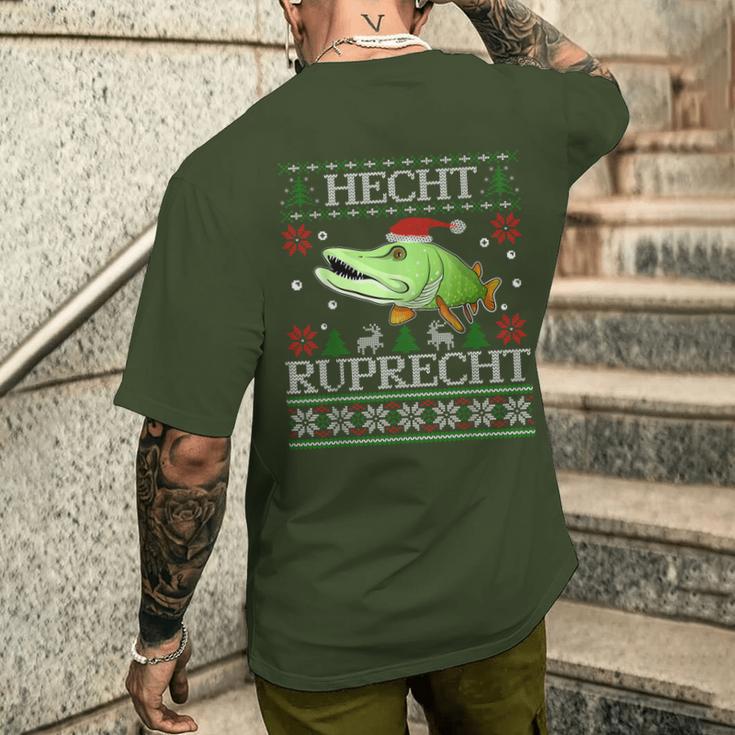 Fishing Christmas Fishing Pike Ruprecht T-Shirt mit Rückendruck Geschenke für Ihn