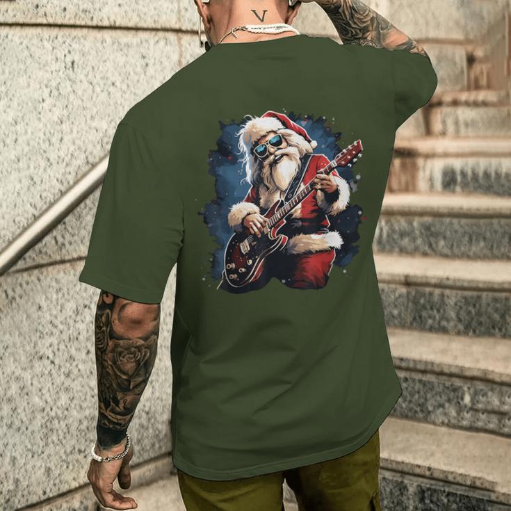 Hab Einen Rock & Roll Christmas Rock Santa Music Lovers T-Shirt mit Rückendruck Geschenke für Ihn