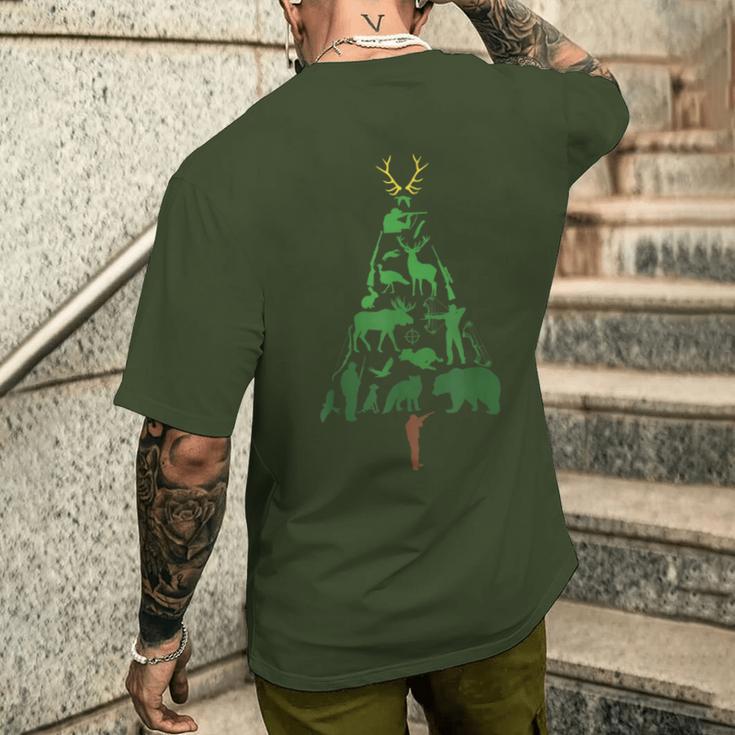 Hunter Hunting Christmas Tree Christmas Outfit Christmas T-Shirt mit Rückendruck Geschenke für Ihn