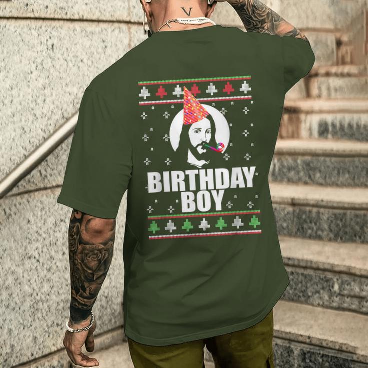 Jesus Nasty Christmas Knitted Jacket With Birthday Boy T-Shirt mit Rückendruck Geschenke für Ihn