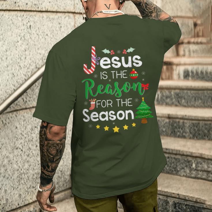 Jesus Is The Reason For The Season Christmas Xmas T-Shirt mit Rückendruck Geschenke für Ihn