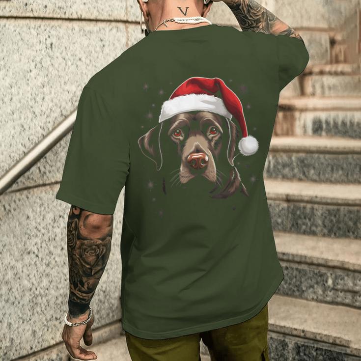 Labrador Dog Christmas Walking Dog Fan T-Shirt mit Rückendruck Geschenke für Ihn