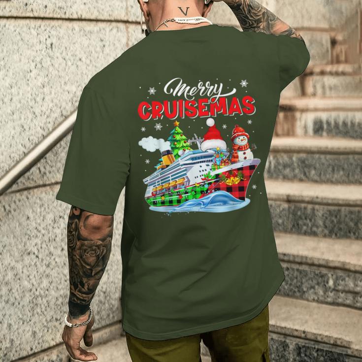 Merry Christmas Cruise Santa Cruise Ships Xmas Symbols Lover T-Shirt mit Rückendruck Geschenke für Ihn