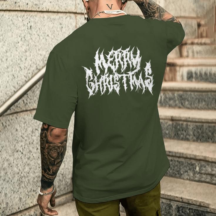 Merry Christmas Death Metal Metal Goth Xmas T-Shirt mit Rückendruck Geschenke für Ihn