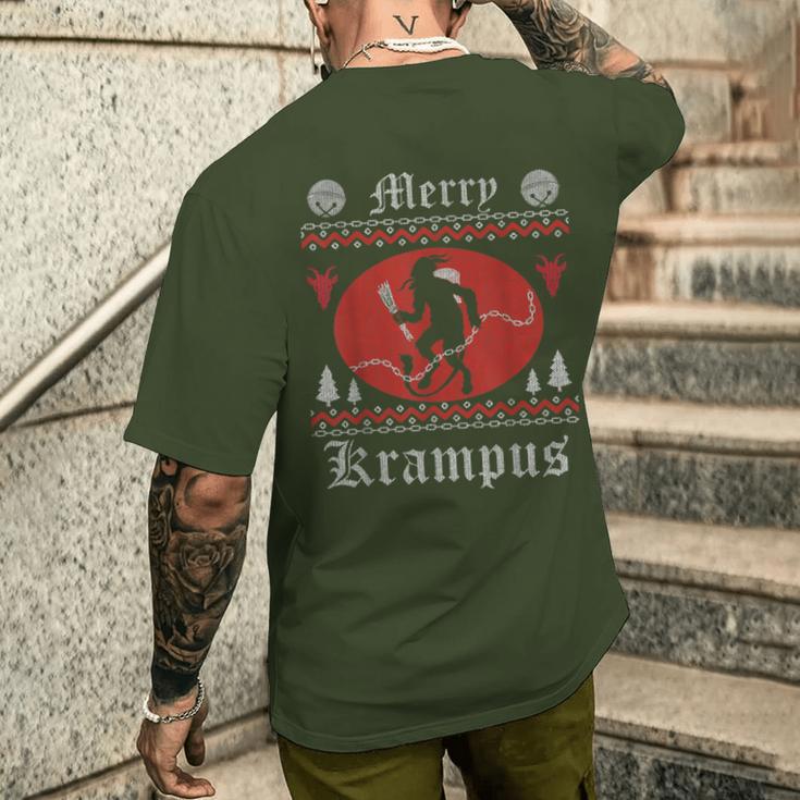 Merry Krampus Christmas Xmas Horror Ugly Jumper Evil Pyjamas S T-Shirt mit Rückendruck Geschenke für Ihn