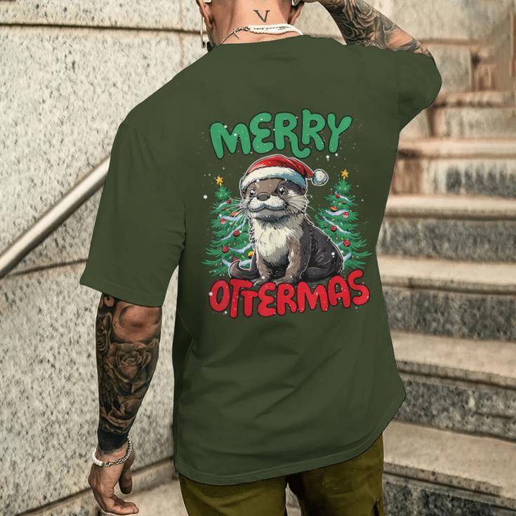 Merry Ottermas Otter Christmas T-Shirt mit Rückendruck Geschenke für Ihn