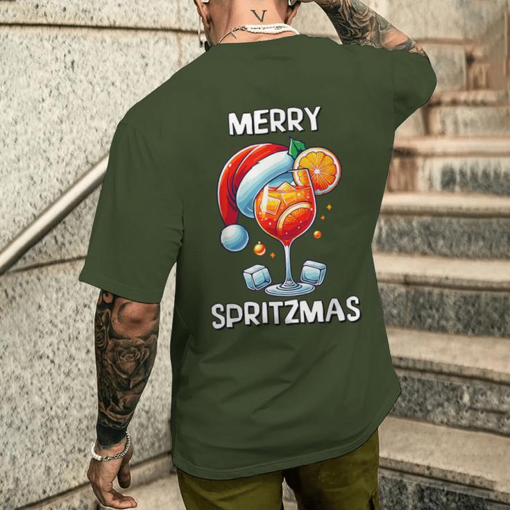 Merry Spritzmas Christmas Cocktail Holiday Drink T-Shirt mit Rückendruck Geschenke für Ihn