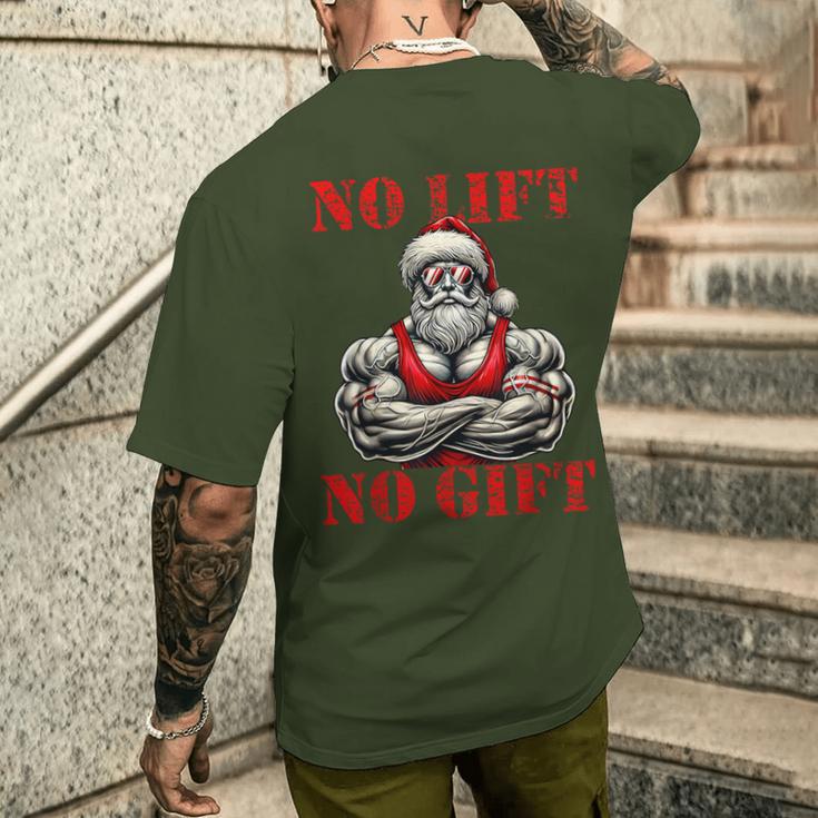 No Lift No Fitness Santa Muscle Christmas T-Shirt mit Rückendruck Geschenke für Ihn