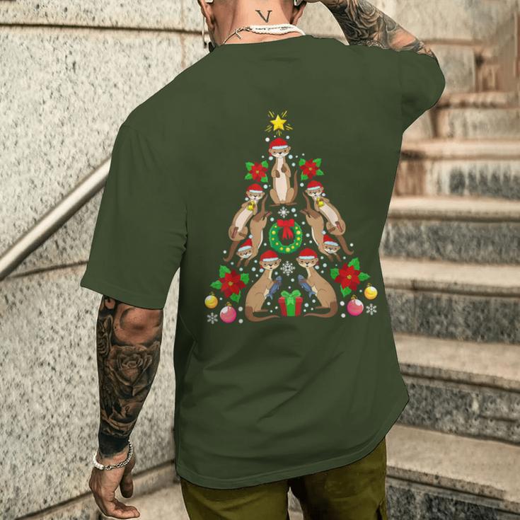 Otter Christmas Tree Christmas Fish T-Shirt mit Rückendruck Geschenke für Ihn