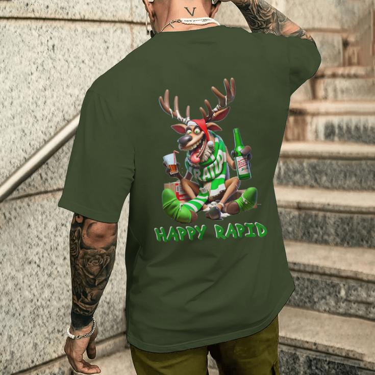 Reindeer Happy Rapid I Christmas T-Shirt mit Rückendruck Geschenke für Ihn