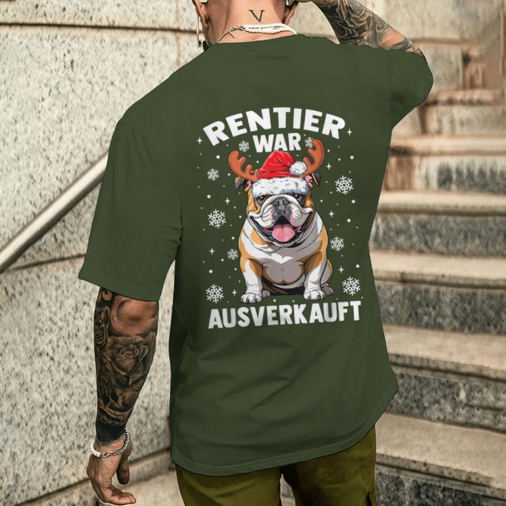 Reindeer Was Out Sold Out English Bulldog Christmas T-Shirt mit Rückendruck Geschenke für Ihn