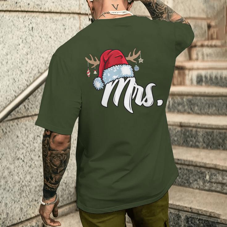 Santa Claus Hat Mrs Partner Outfit For Christmas T-Shirt mit Rückendruck Geschenke für Ihn