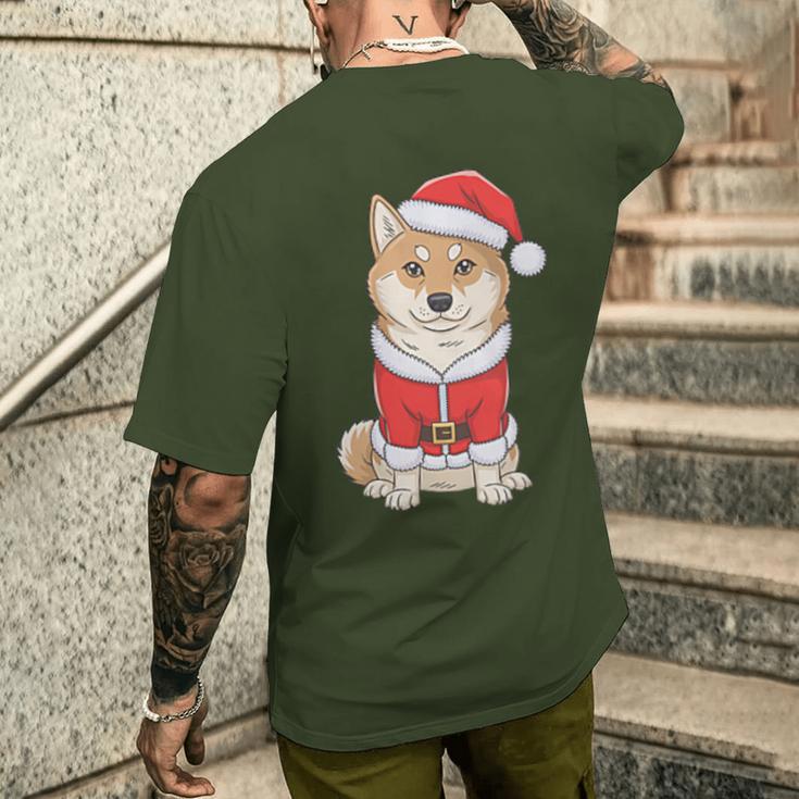 Shiba Inu Santa Claus Christmas T-Shirt mit Rückendruck Geschenke für Ihn