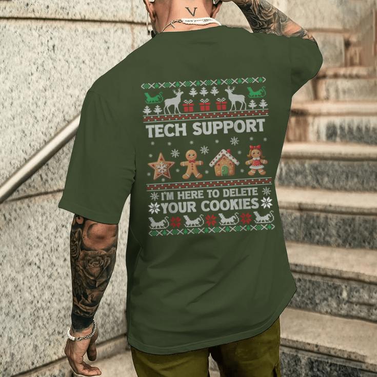 Tech-Support I'm Here To Delete Your Cookies Christmas T-Shirt mit Rückendruck Geschenke für Ihn