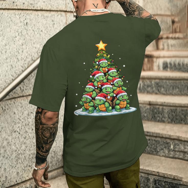 Turtle Christmas Tree Shelly Holiday T-Shirt mit Rückendruck Geschenke für Ihn