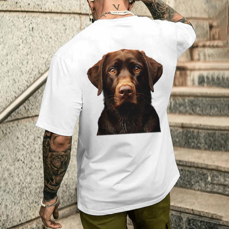 Brauner Labrador I Labrador Gesicht T-Shirt mit Rückendruck Geschenke für Ihn