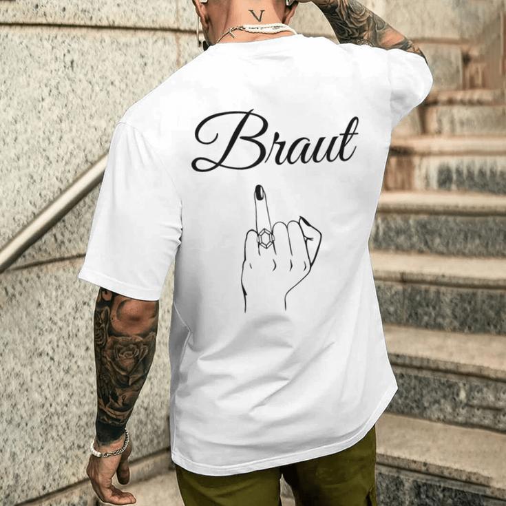 Braut Mittelfinger Junggesellenabschied Lustig Jga T-Shirt mit Rückendruck Geschenke für Ihn