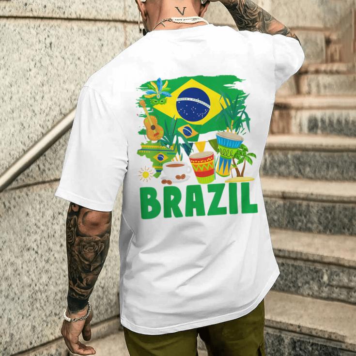 Brazil Flag Outfit Idea For Children Brazil & Brazilian Flag Yellow T-Shirt mit Rückendruck Geschenke für Ihn