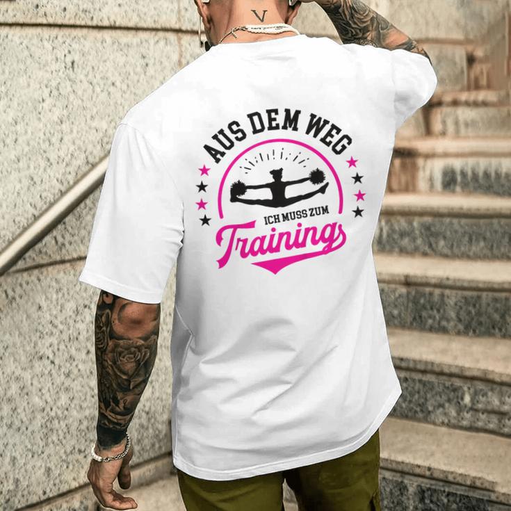 Cheerleading Cheerdance Aus Dem Weg Ich Muss Zum Training German T-Shirt mit Rückendruck Geschenke für Ihn