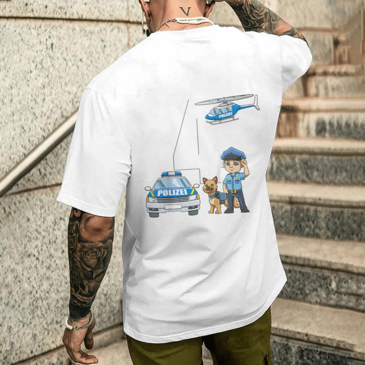 Children's 4Th Birthday Police Boy 4 Years T-Shirt mit Rückendruck Geschenke für Ihn